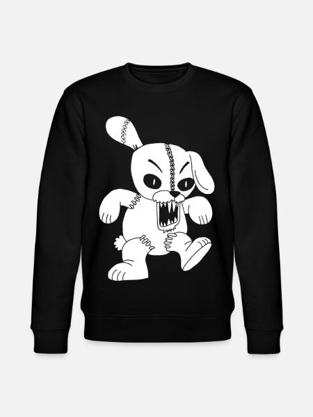 Monstrous white rabbit - Stanley/Stella CHANGER Unisex Organic Sweatshirt - black