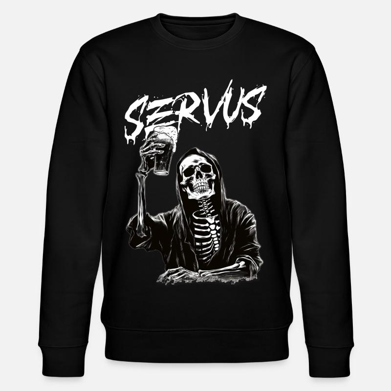 Sensenmann mit Bier - Stanley/Stella Unisex Bio-Sweatshirt CHANGER  - Schwarz
