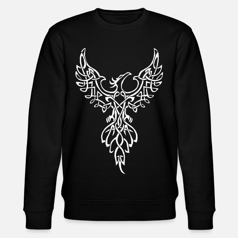 White Phoenix Symbol - Stanley/Stella CHANGER Unisex Organic Sweatshirt - black