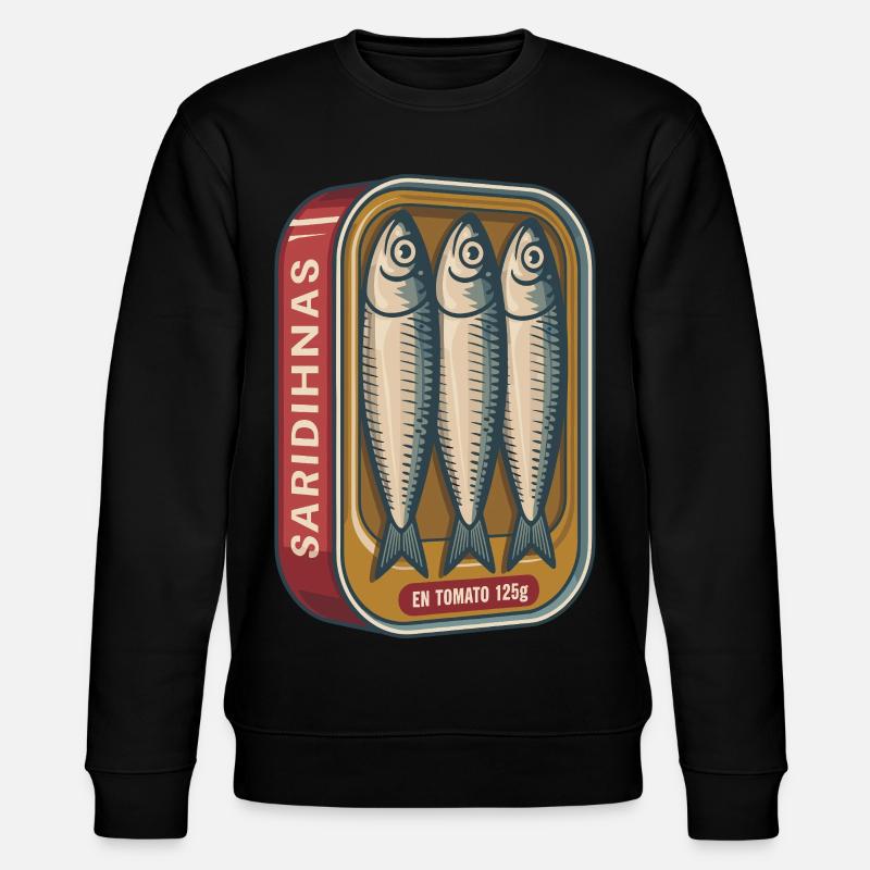 Boîte de sardines rétro aux tomates - Sweat bio CHANGER Stanley/Stella Unisexe - noir