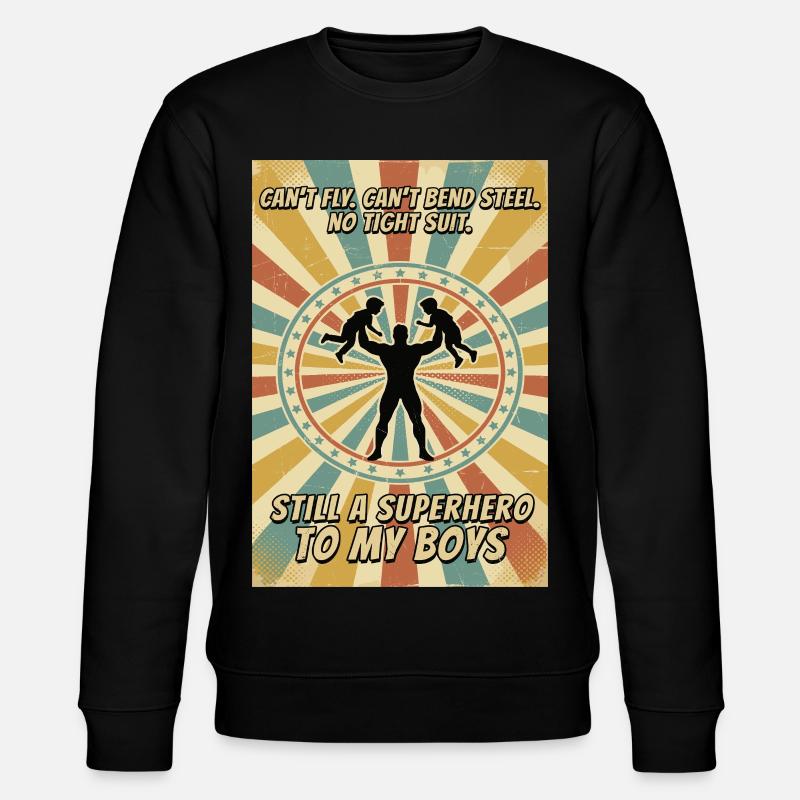 Superhero_Dad - Stanley/Stella Unisex Bio-Sweatshirt CHANGER  - Schwarz