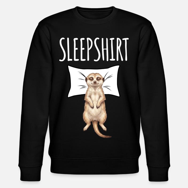 Erdmännchen Schlafshirt - Stanley/Stella Unisex Bio-Sweatshirt CHANGER  - Schwarz