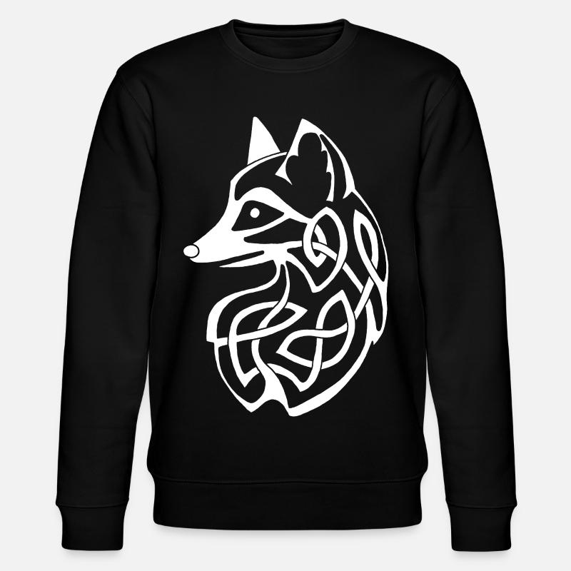 Weißer Keltischer Fuchs - Stanley/Stella Unisex Bio-Sweatshirt CHANGER - Schwarz