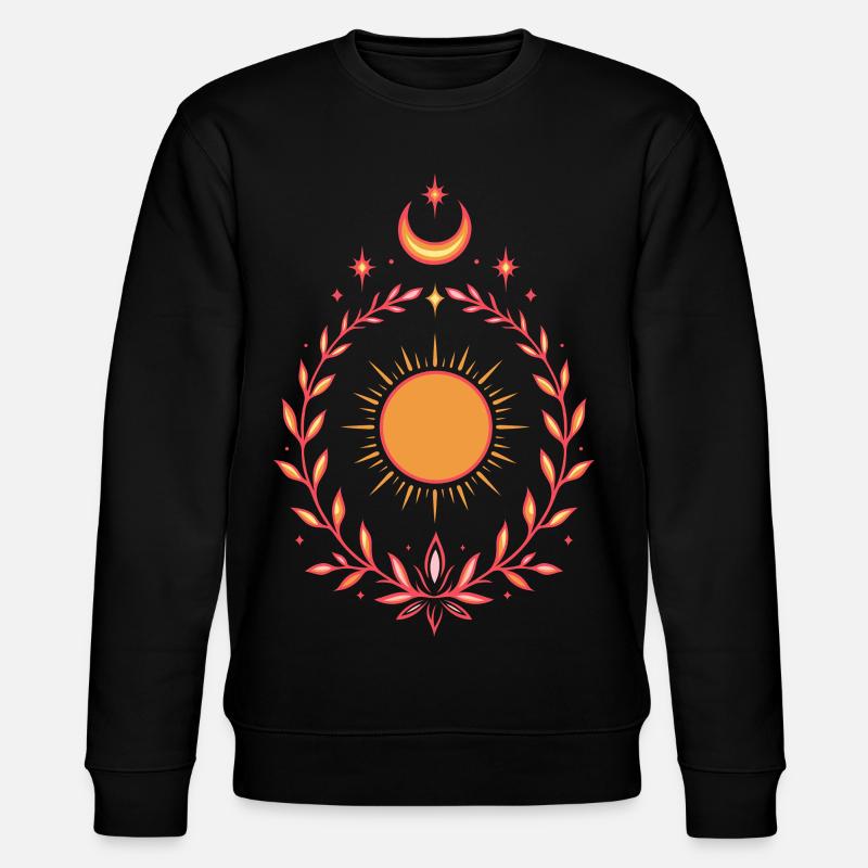 Midsummer Sun – Boho Litha Design - Stanley/Stella CHANGER Unisex Organic Sweatshirt - black