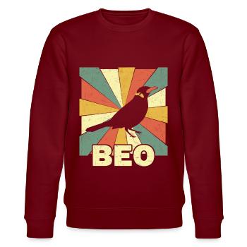 Beo, Mynah for bird lovers and gift - Stanley/Stella CHANGER Unisex Organic Sweatshirt - burgundy - Front - Nik (191cm) & Marisol (170cm)