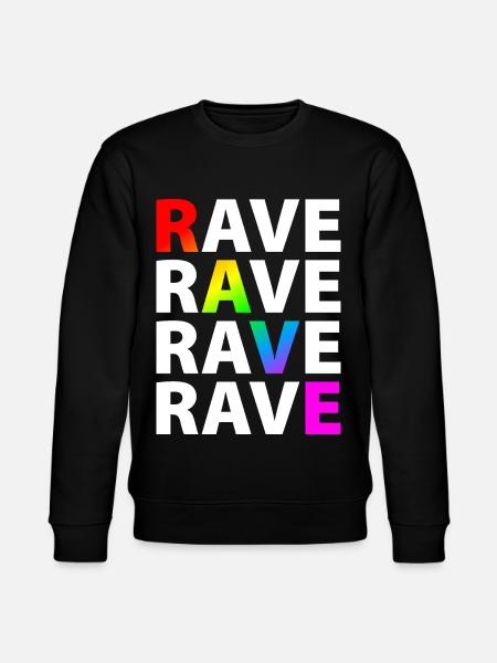 Rave Raver Rainbow - Stanley/Stella CHANGER Unisex Organic Sweatshirt - black