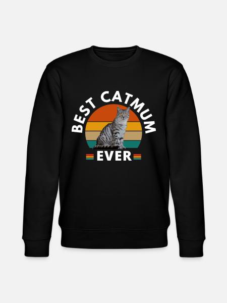 BEST CAT MUM EVER - Stanley/Stella CHANGER Unisex Organic Sweatshirt - black