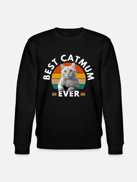 BEST CAT MUM EVER - Stanley/Stella CHANGER Unisex Organic Sweatshirt - black