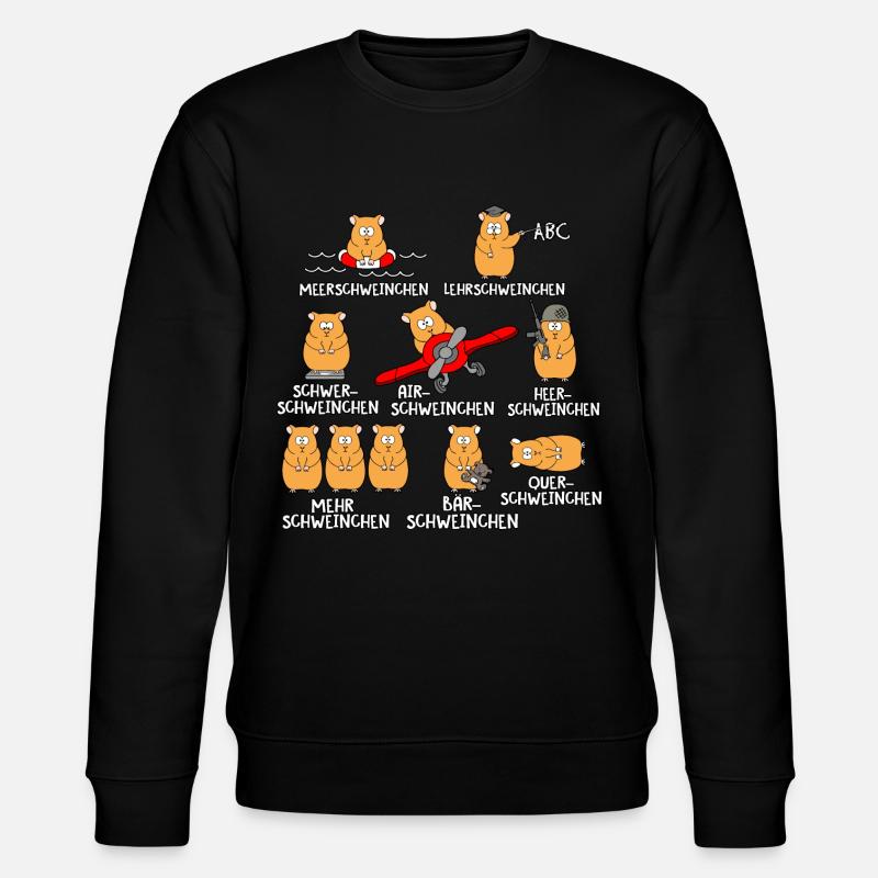 Mehr Schweinchen - Stanley/Stella Unisex Bio-Sweatshirt CHANGER  - Schwarz