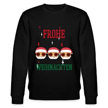 Frohe Weihnachten Familien Freiertage Logo - Stanley/Stella Unisex Bio-Sweatshirt CHANGER  - Schwarz - Vorne - Nik (191cm) & Marisol (170cm)