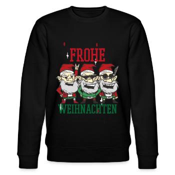 Frohe Weihnachten Familien Freiertage Logo - Stanley/Stella Unisex Bio-Sweatshirt CHANGER  - Schwarz - Vorne - Nik (191cm) & Marisol (170cm)