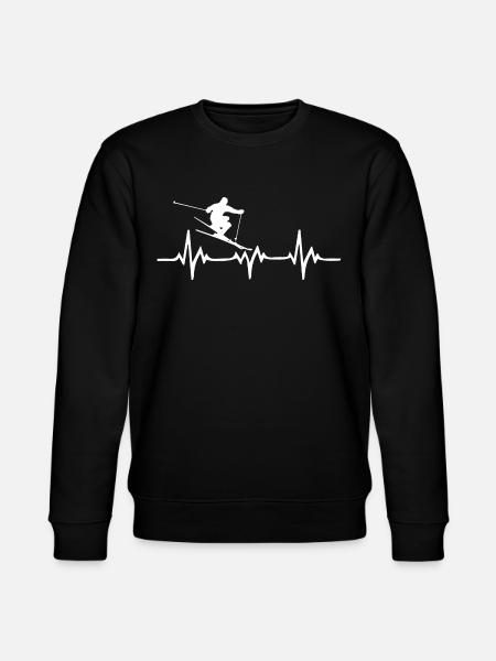 Skiing skier heartbeat - Stanley/Stella CHANGER Unisex Organic Sweatshirt - black