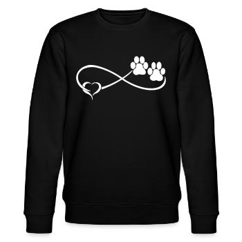 Hundepfote mit Herz - Stanley/Stella Unisex Bio-Sweatshirt CHANGER  - Schwarz - Vorne - Nik (191cm) & Marisol (170cm)