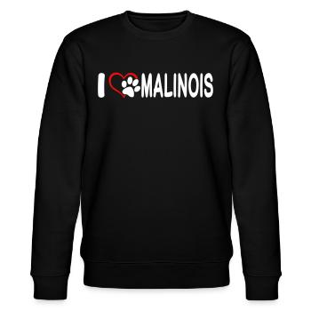 I love Malinois - Stanley/Stella CHANGER Unisex Organic Sweatshirt - black - Front - Nik (191cm) & Marisol (170cm)