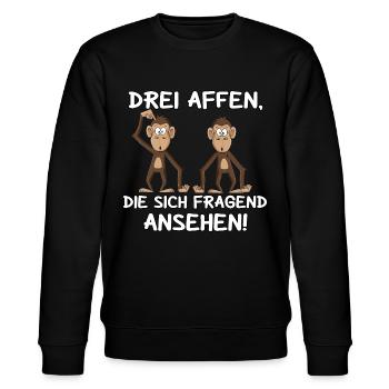 Drei Affen - Stanley/Stella Unisex Bio-Sweatshirt CHANGER  - Schwarz - Vorne - Nik (191cm) & Marisol (170cm)