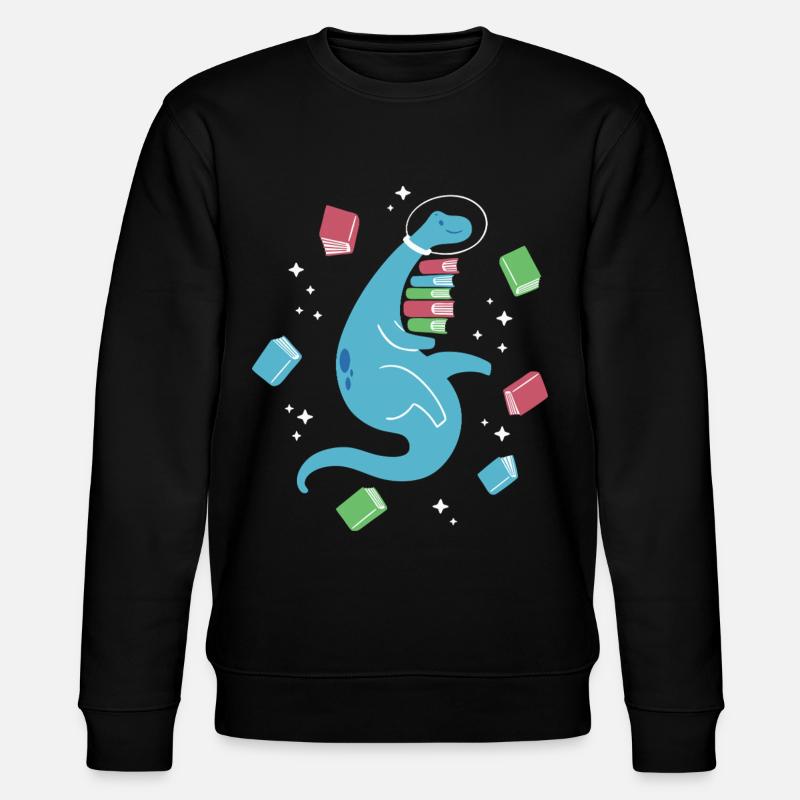 Space Bookasaurus - Stanley/Stella CHANGER Unisex Organic Sweatshirt - black