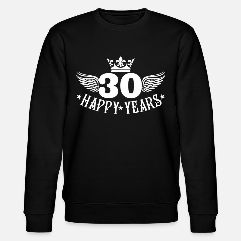 30 Happy Years - Stanley/Stella Unisex Bio-Sweatshirt CHANGER  - Schwarz
