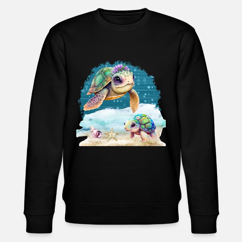 Meeresschildkrötendesign - Stanley/Stella Unisex Bio-Sweatshirt CHANGER  - Schwarz