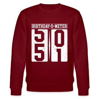 Anniversaire-O-Meter 51 Joyeux 51ème anniversaire Célébrant - Sweat bio CHANGER Stanley/Stella Unisexe - bordeaux - Devant - Nik (191cm) & Marisol (170cm)