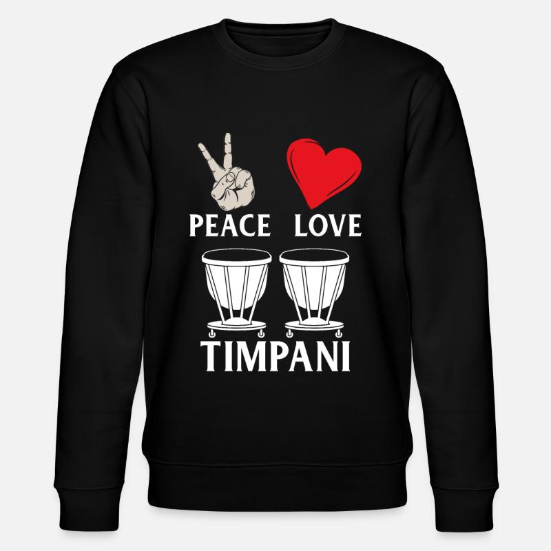 Peace Love Timpani - Stanley/Stella Unisex Bio-Sweatshirt CHANGER  - Schwarz