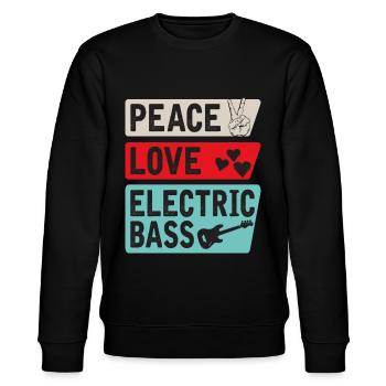 Peace Love Electric Bass Guitare électrique - Sweat bio CHANGER Stanley/Stella Unisexe - noir - Devant - Nik (191cm) & Marisol (170cm)