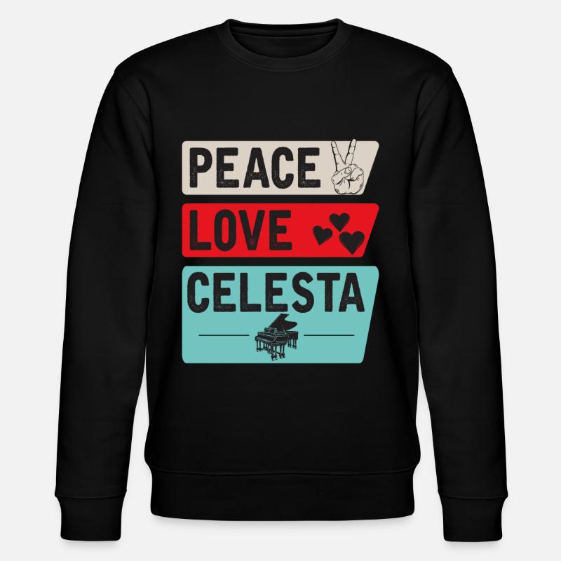 Peace Love Celesta Musical Instrument - Stanley/Stella Unisex Bio-Sweatshirt CHANGER  - Schwarz