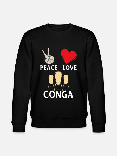 Peace Love Conga Music Instrument - Stanley/Stella Unisex Bio-Sweatshirt CHANGER - Schwarz
