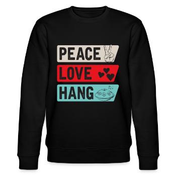 Peace Love Hang Instrument de musique - Sweat bio CHANGER Stanley/Stella Unisexe - noir - Devant - Nik (191cm) & Marisol (170cm)