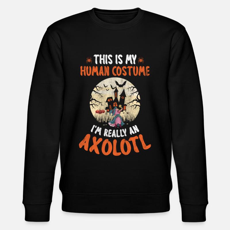 Halloween Axolotl Pumpkin Halloween Yard - Stanley/Stella CHANGER Unisex Organic Sweatshirt - black