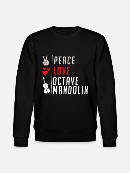 Peace Love Octave Mandolin Instrument - Stanley/Stella CHANGER Unisex Organic Sweatshirt - black