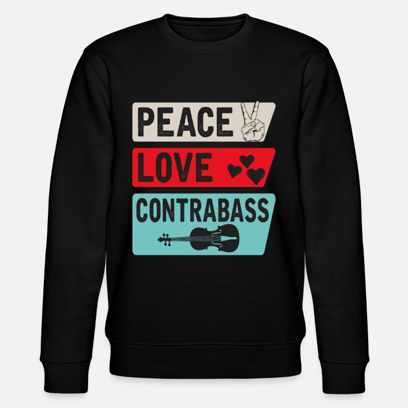 Contrabass Double Bass Viol Instrument - Stanley/Stella Unisex Bio-Sweatshirt CHANGER  - Schwarz