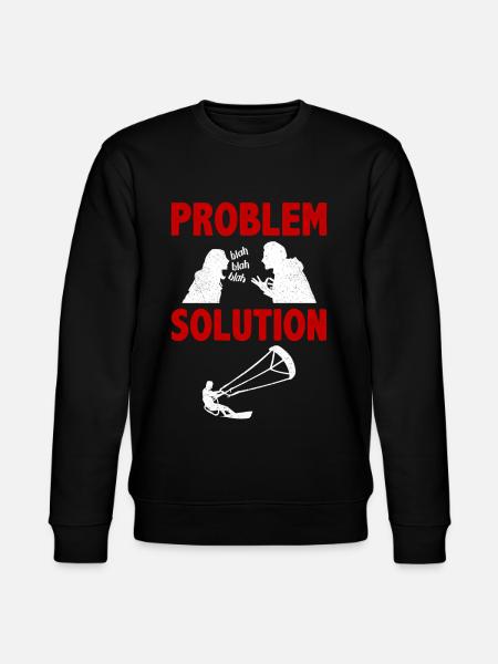 Kiteboarding Kitesurfing Extreme Problem Solution - Stanley/Stella CHANGER Unisex Organic Sweatshirt - black