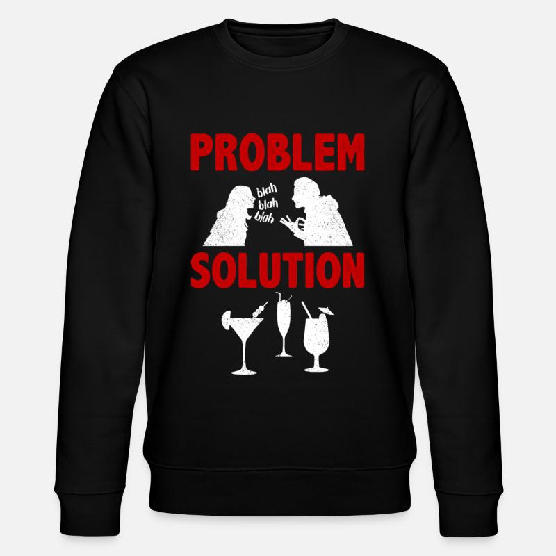 Mixology Bartending Alcohols Problem Solution - Stanley/Stella CHANGER Unisex Organic Sweatshirt - black
