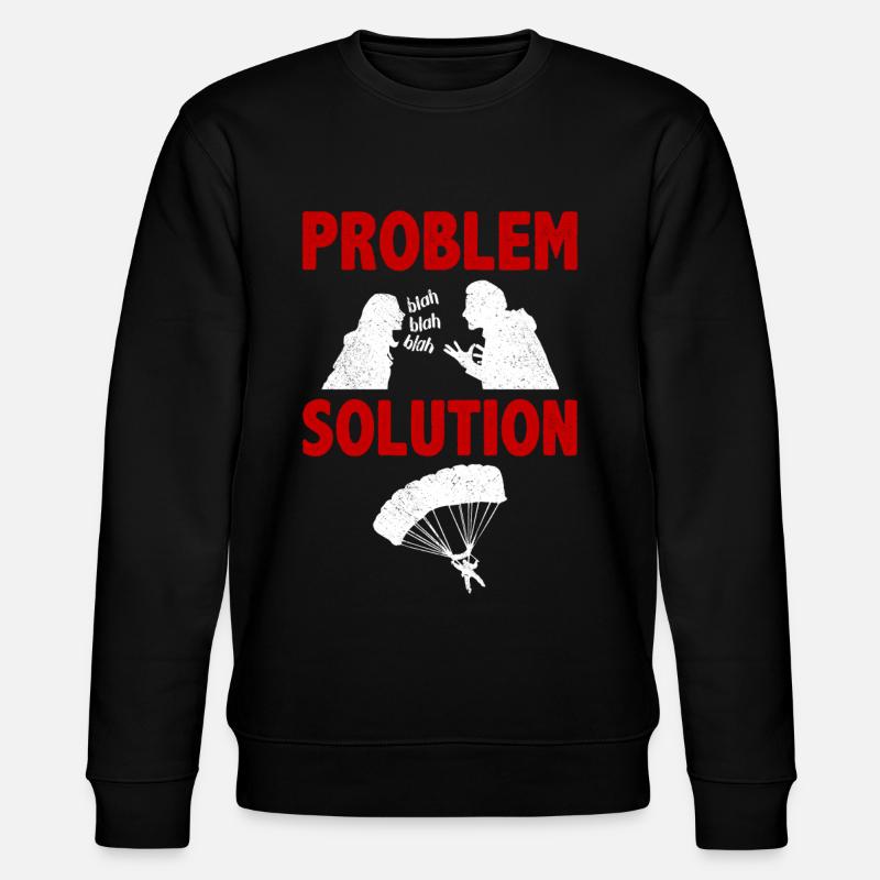 Parachuting Parachutists Problem Solution Hobby - Stanley/Stella CHANGER Unisex Organic Sweatshirt - black