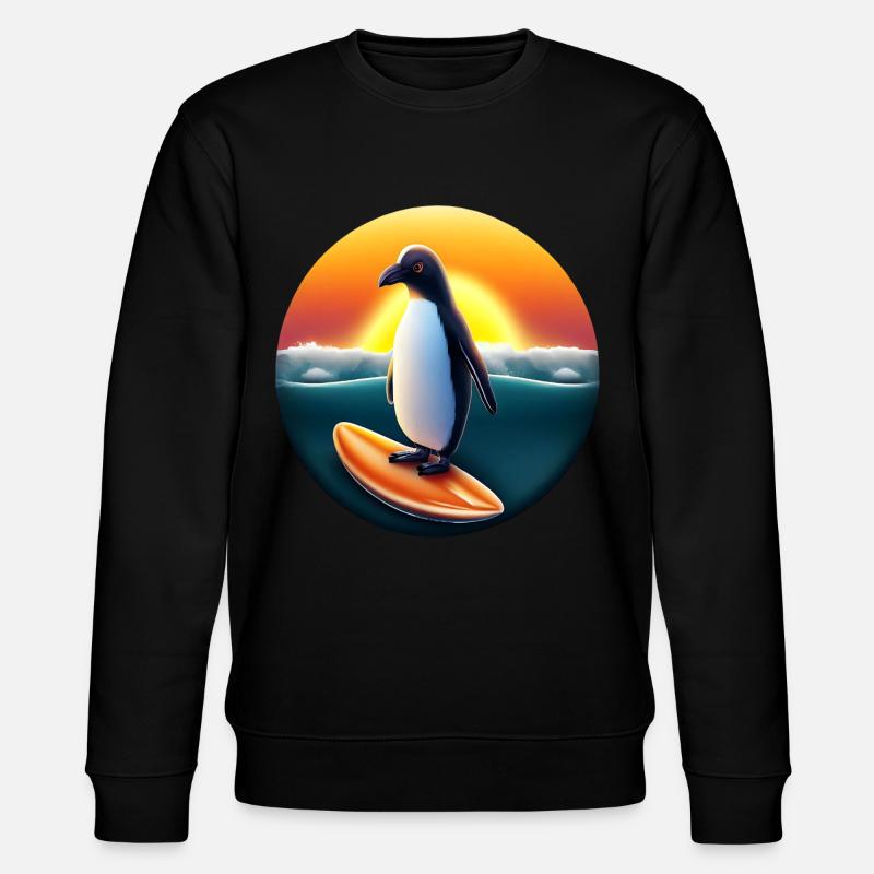 Penguin Surfer - Sweat bio CHANGER Stanley/Stella Unisexe - noir