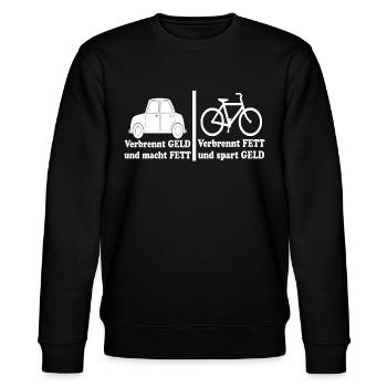 Auto gegen Fahrrad, Qual der Wahl? - Stanley/Stella Unisex Bio-Sweatshirt CHANGER  - Schwarz - Vorne - Nik (191cm) & Marisol (170cm)