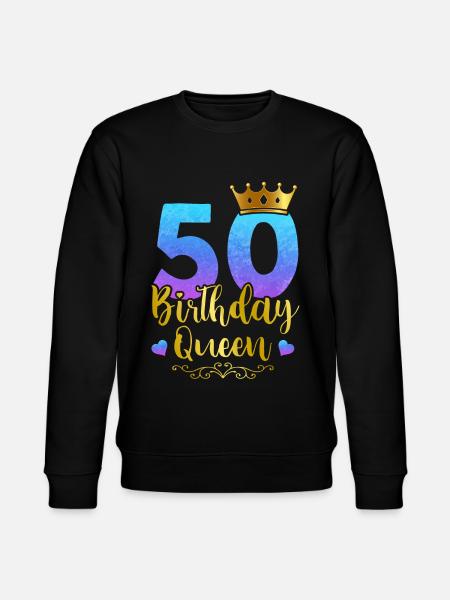 Damer Födelsedagsdrottningen 50-årsjubileum 50 år född - Ekologisk sweatshirt CHANGER unisex från Stanley/Stella - svart
