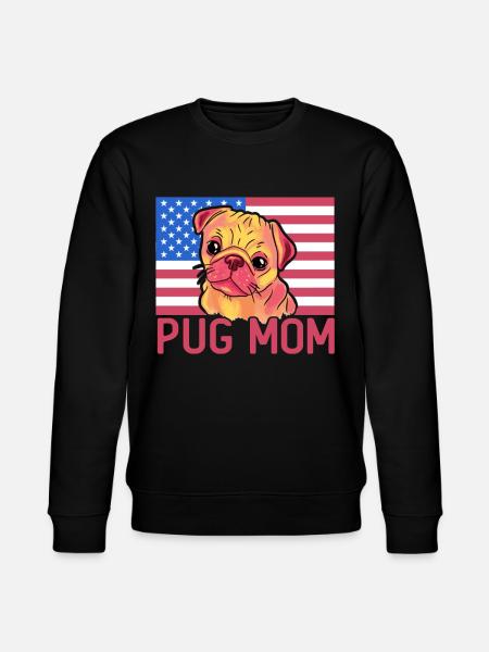 Pug Mom - Stanley/Stella CHANGER Unisex Organic Sweatshirt - black