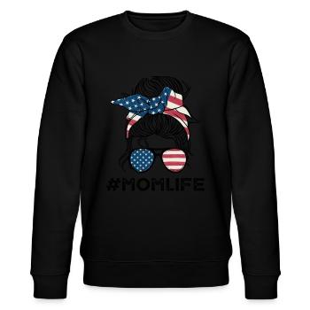 Frauen Merica Momlife - Stanley/Stella Unisex Bio-Sweatshirt CHANGER  - Schwarz - Vorne - Nik (191cm) & Marisol (170cm)