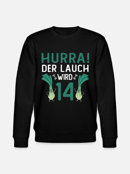 Hurra der Lauch wird 14 - Stanley/Stella Unisex Bio-Sweatshirt CHANGER - Schwarz