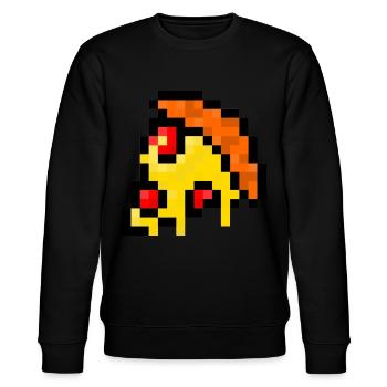 Pixel Pizza - Stanley/Stella CHANGER Unisex Organic Sweatshirt - black - Front - Nik (191cm) & Marisol (170cm)
