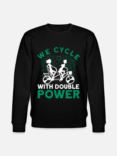 We Cycle With Double Power Tandem Bicycle - Stanley/Stella CHANGER Unisex Organic Sweatshirt - black