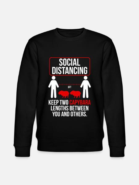Social distancing Funny capybara - Stanley/Stella CHANGER Unisex Organic Sweatshirt - black