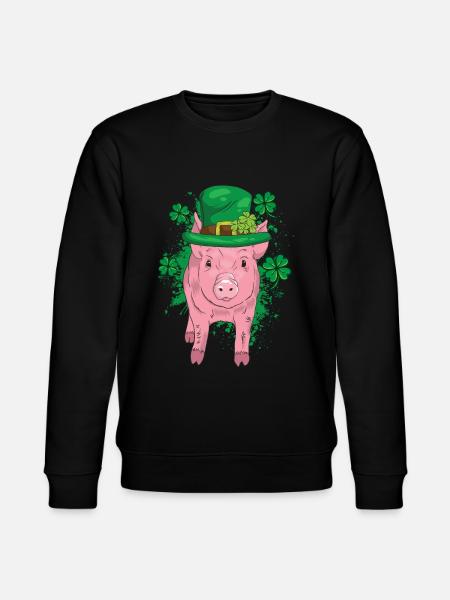 Clover Lucky Pig - Stanley/Stella CHANGER Unisex Organic Sweatshirt - black