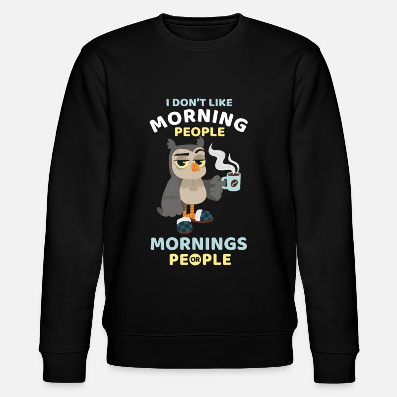 Kaffeesüchtige Eule - Stanley/Stella Unisex Bio-Sweatshirt CHANGER  - Schwarz