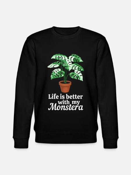 Life is better with my Monstera - Stanley/Stella Unisex Bio-Sweatshirt CHANGER  - Schwarz