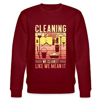 Cleaning Staff - Stanley/Stella Unisex Bio-Sweatshirt CHANGER  - Burgunderrot - Vorne - Nik (191cm) & Marisol (170cm)