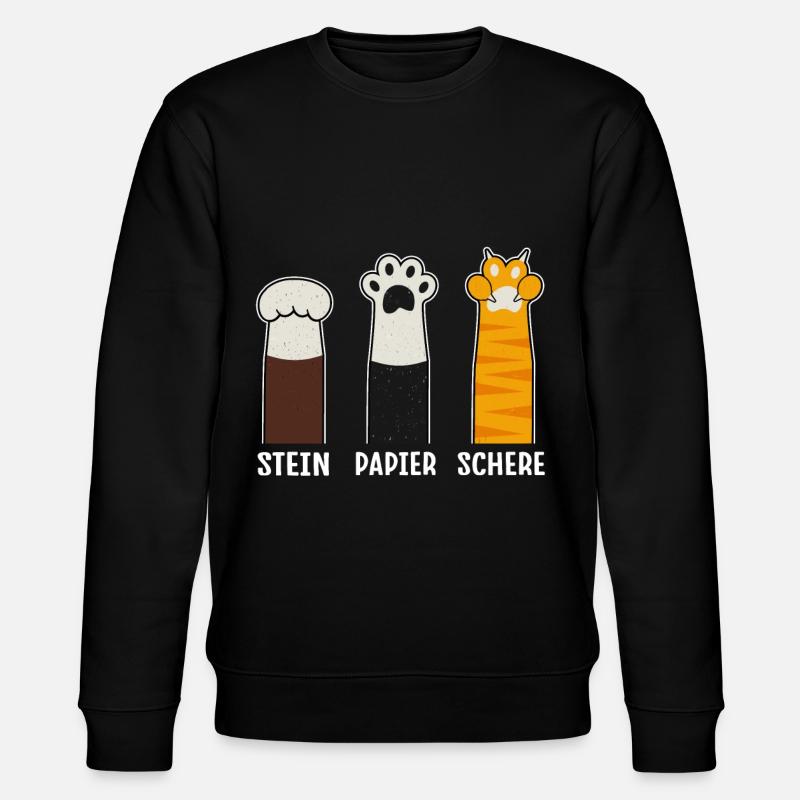 Stein Papier Schere Katzenpfoten Handspiel - Stanley/Stella Unisex Bio-Sweatshirt CHANGER  - Schwarz