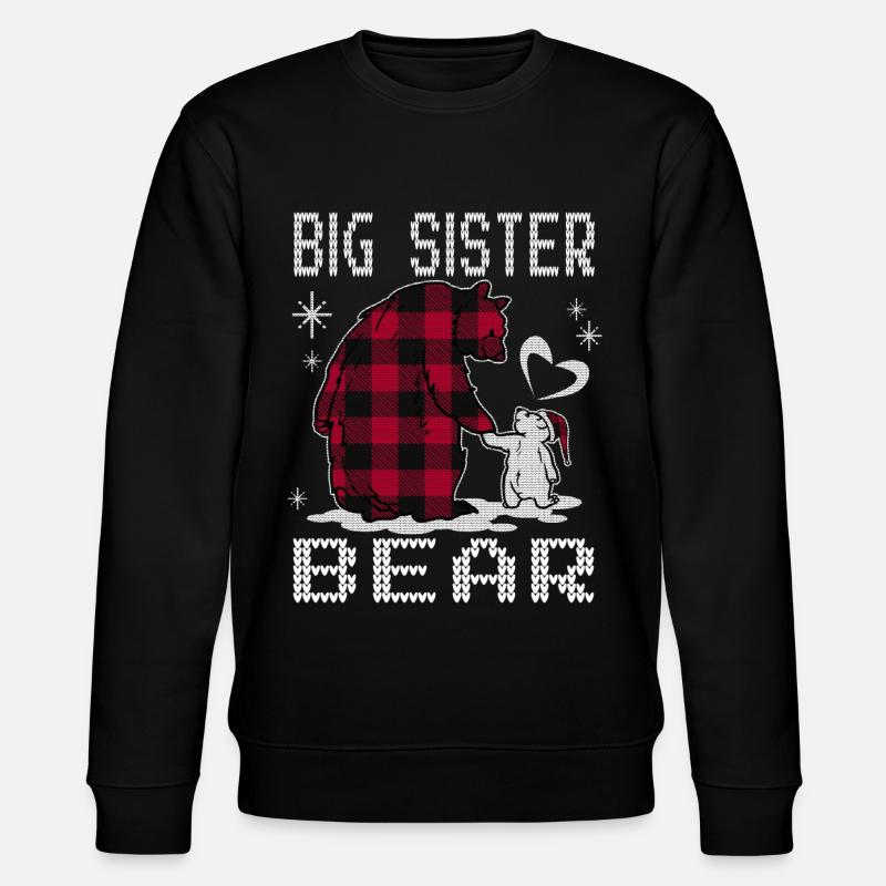 Big Sister Bear - Stanley/Stella CHANGER Unisex Organic Sweatshirt - black