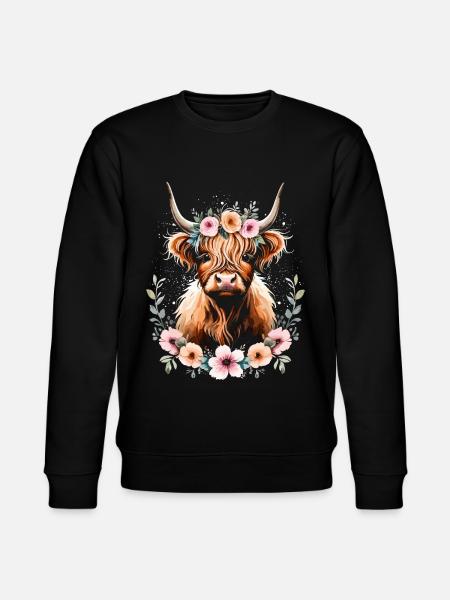 Scottish Highland Cow - Stanley/Stella CHANGER Unisex Organic Sweatshirt - black
